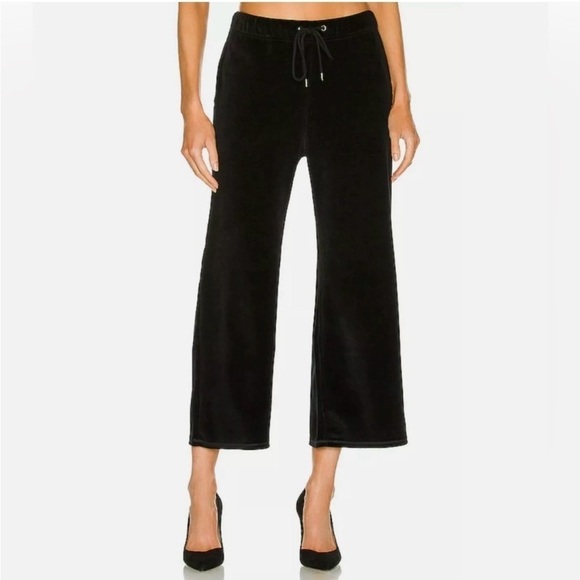 Nili Lotan Daphne Velour Wide Leg Sweatpant black medium - Picture 1 of 13